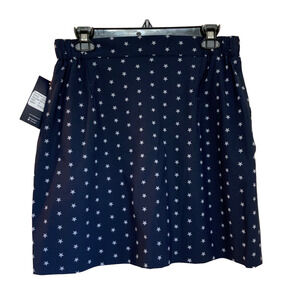 Lohla Sport The All Star Pull On Golf Skirt/Skort Navy Blue with Stars sz 8 NWT